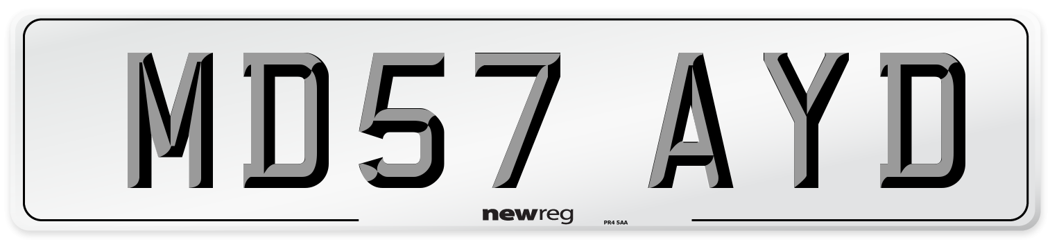 MD57 AYD Number Plate from New Reg
